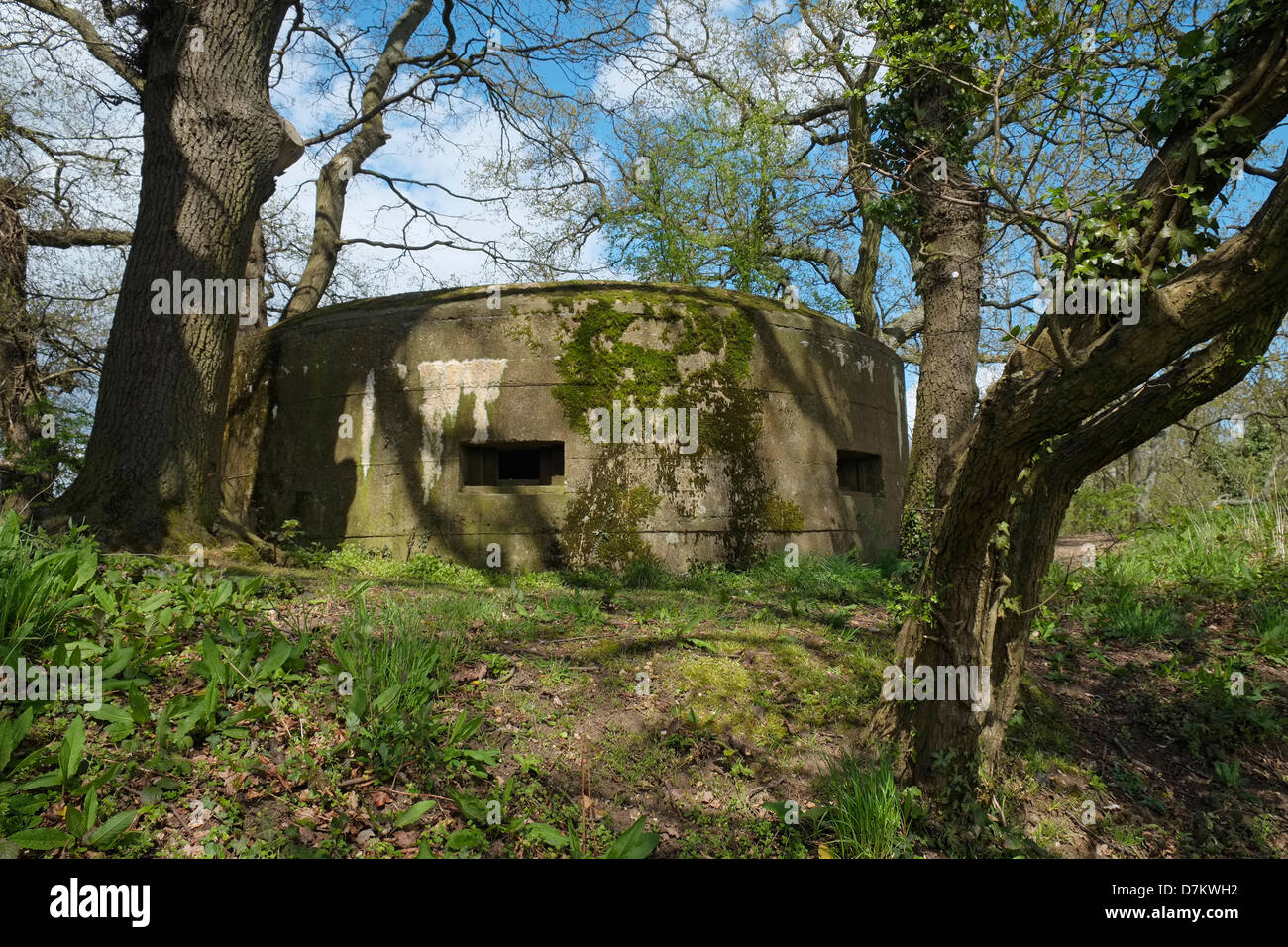 A second world war pillbox near the River Wey Navigation, between ...