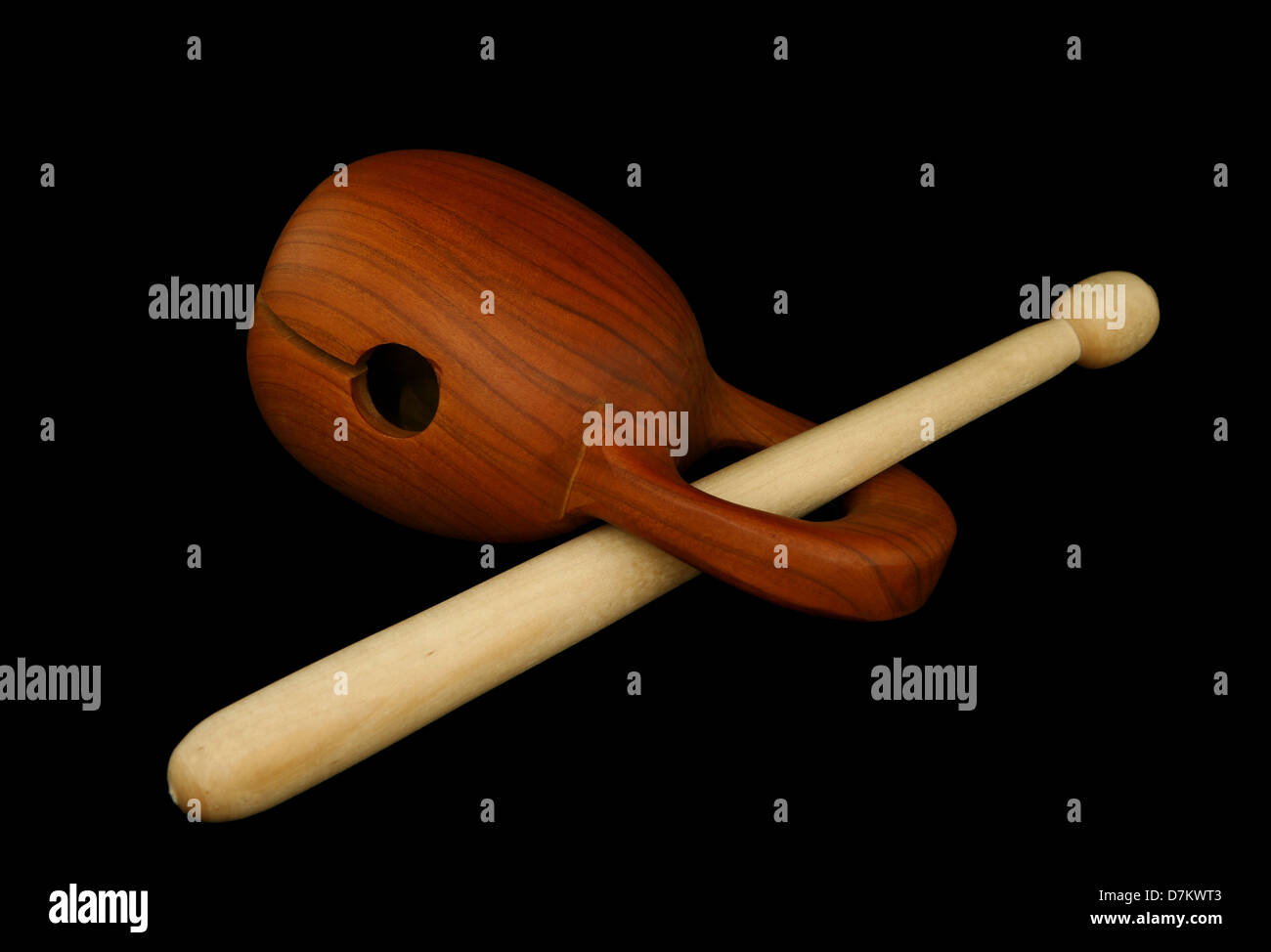 Moktak is a Korean-style wooden fish. Musical percussion instrument used at Buddhist recitation in Korea. Stock Photo