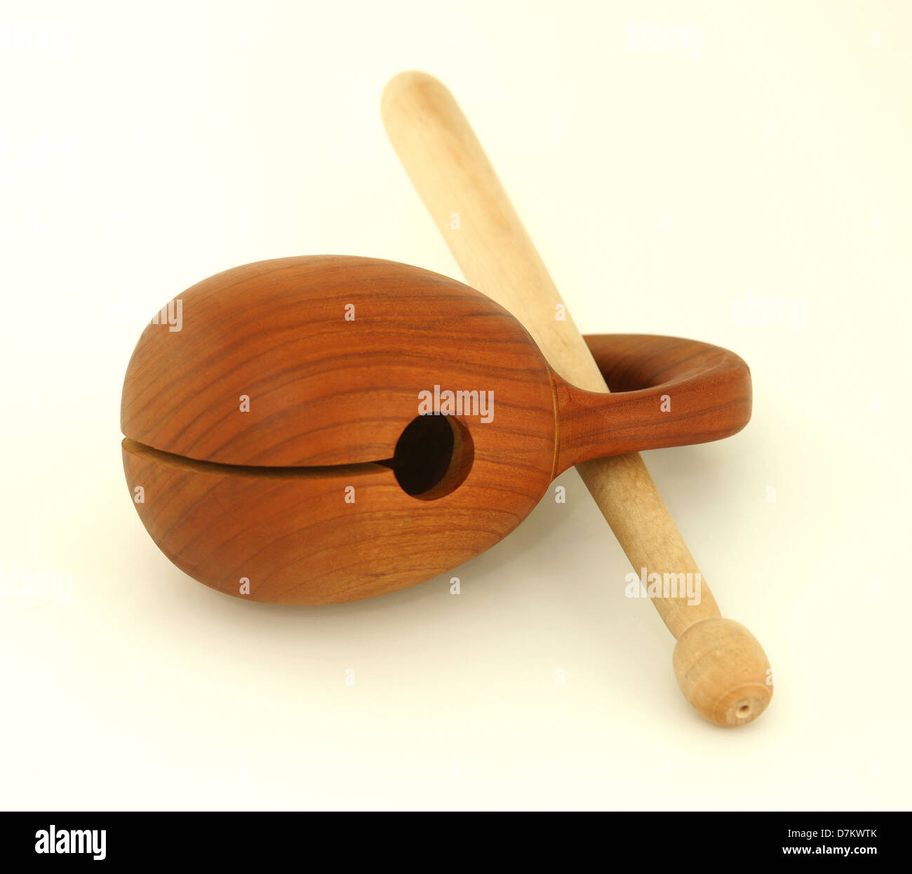 Moktak is a Korean-style wooden fish. Musical percussion instrument used at Buddhist recitation in Korea. Stock Photo