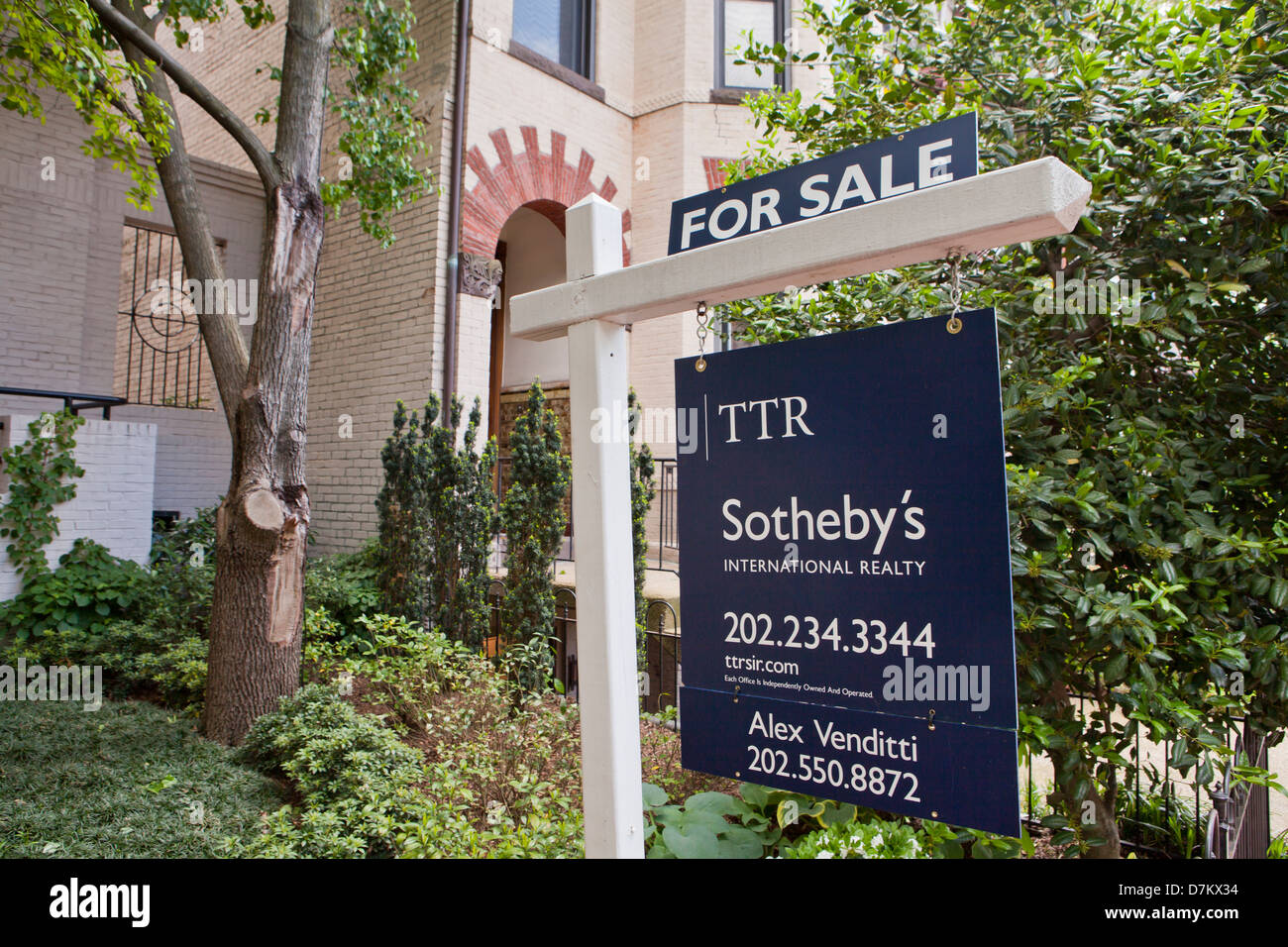 Sotheby's Realty house sale sign - Washington, DC USA Stock Photo