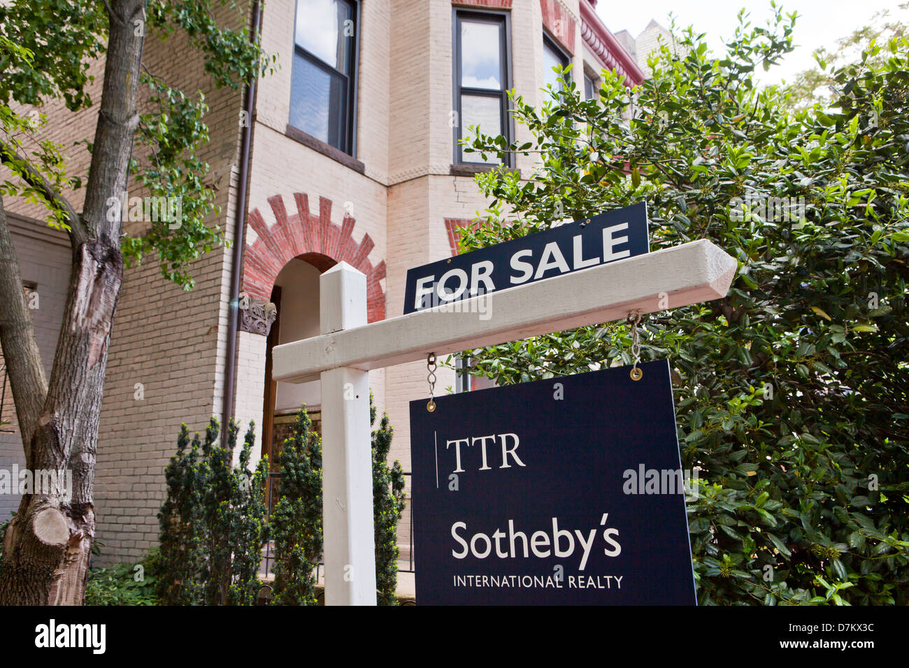 Sotheby's Realty house sale sign - Washington, DC USA Stock Photo
