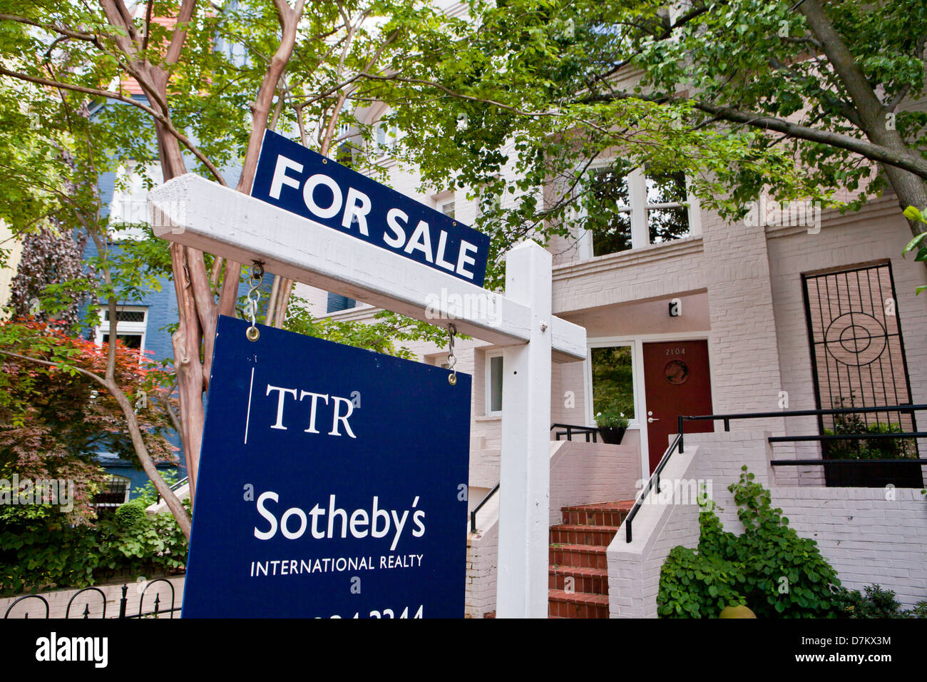 Sotheby's Realty house sale sign - Washington, DC USA Stock Photo