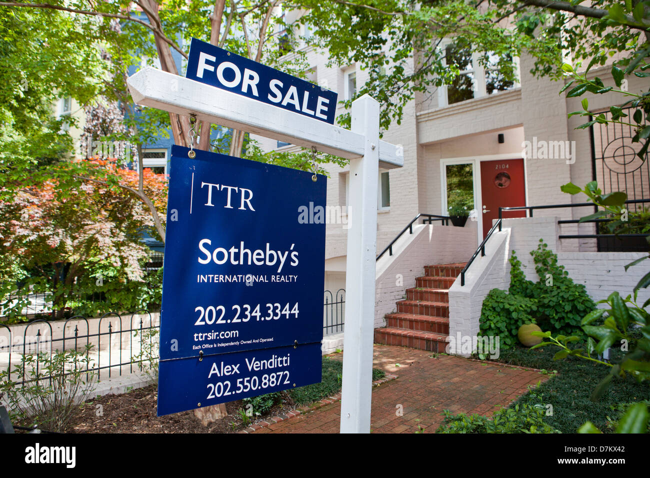 Sotheby's Realty house sale sign - Washington, DC USA Stock Photo