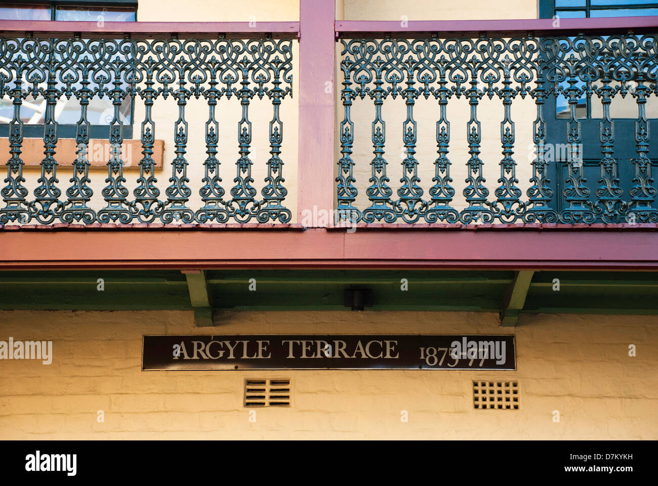 Detail of terraced houses in Argyle Terrace, The Rocks, Sydney Stock Photo Alamy