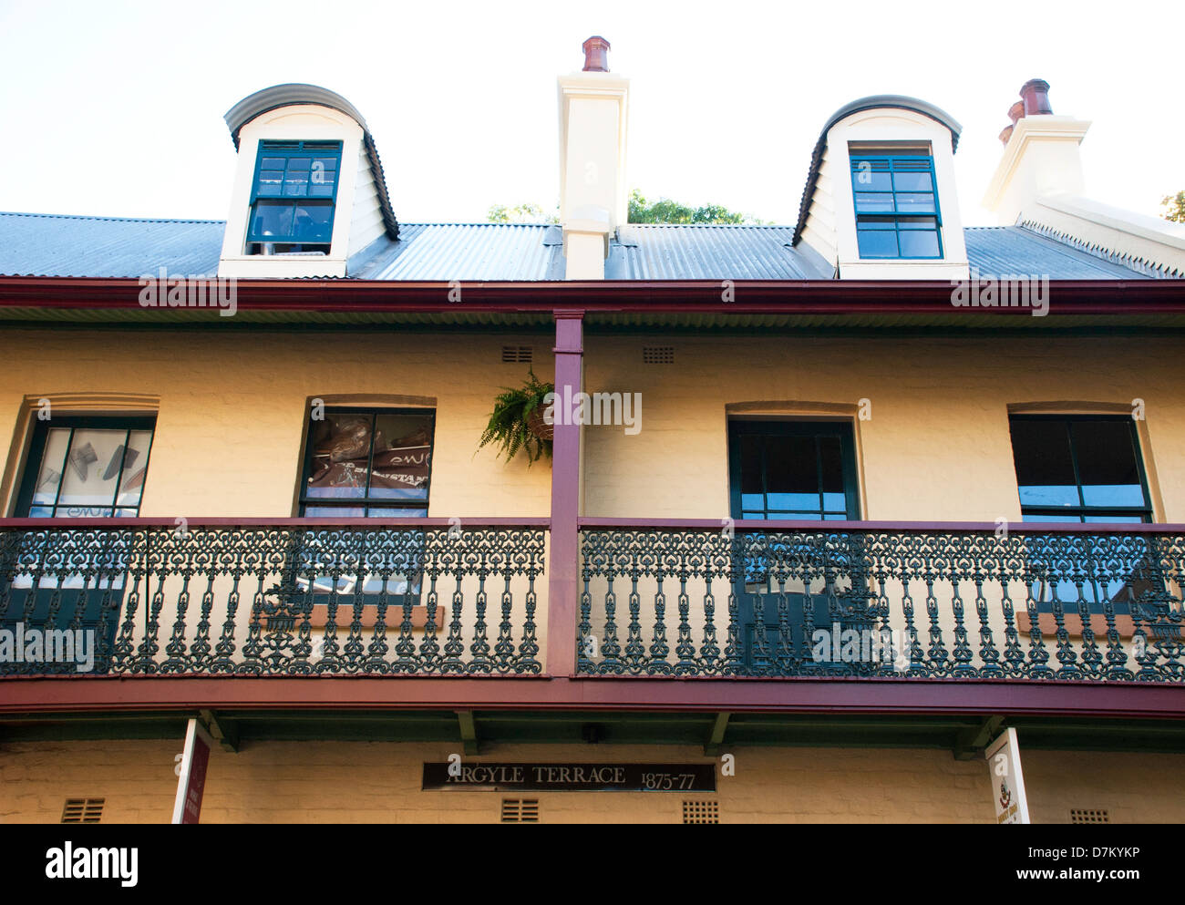Detail of terraced houses in Argyle Terrace, The Rocks, Sydney Stock Photo Alamy