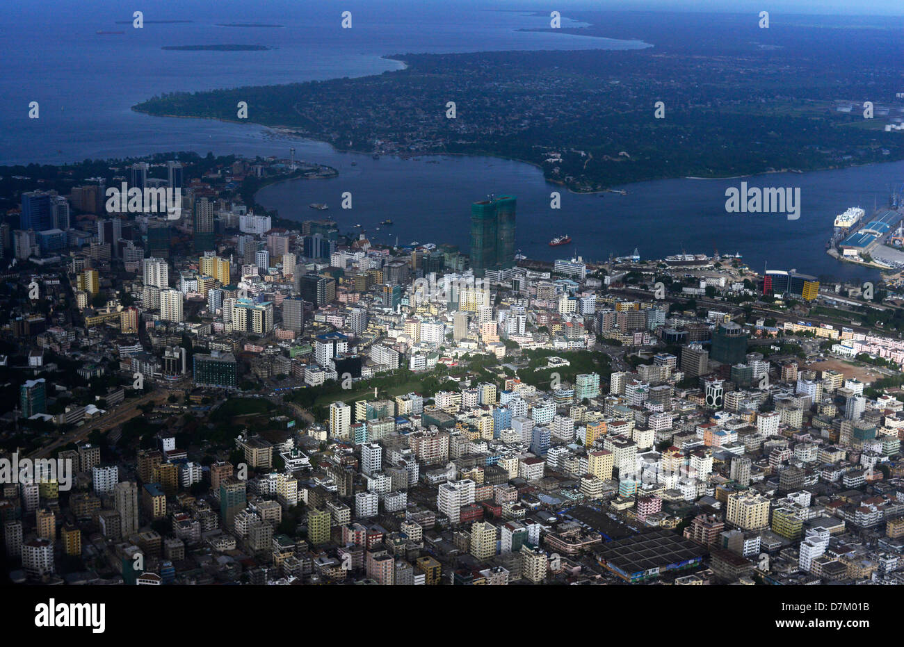 An aerial view of Dar es Salaam - capital of Tanzania. Stock Photo