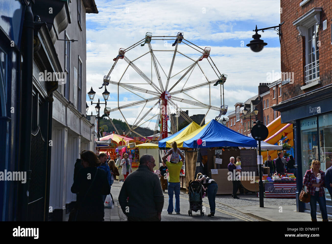 Fairground in Castle Square, Ludlow, Shropshire, England, United Kingdom Stock Photo