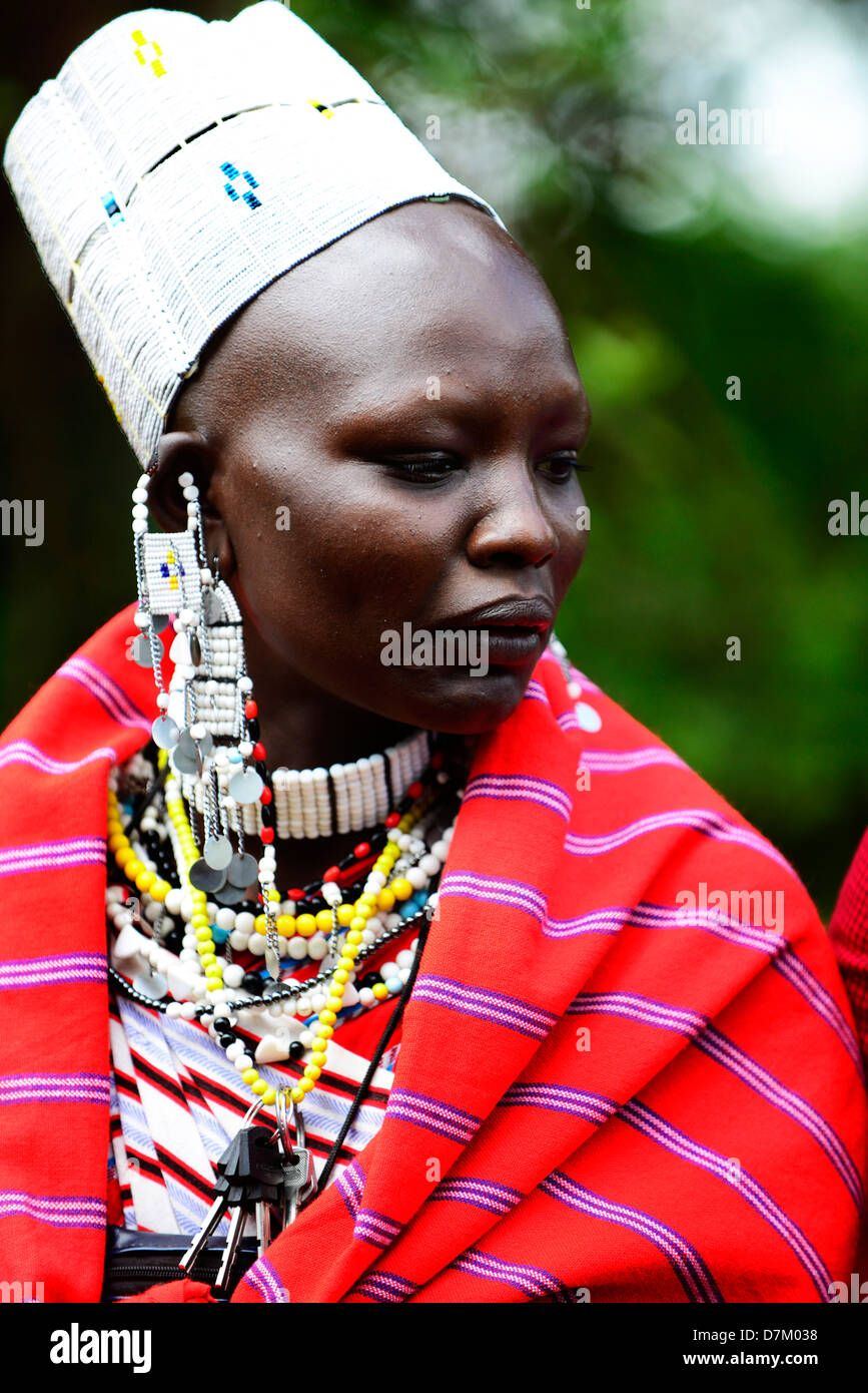 Portrait of a Masai beauty. Stock Photo