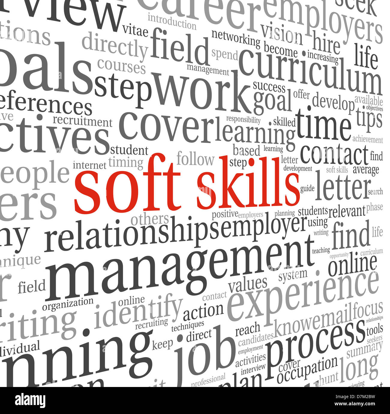 Soft skills concept in word tag cloud on white Stock Photo