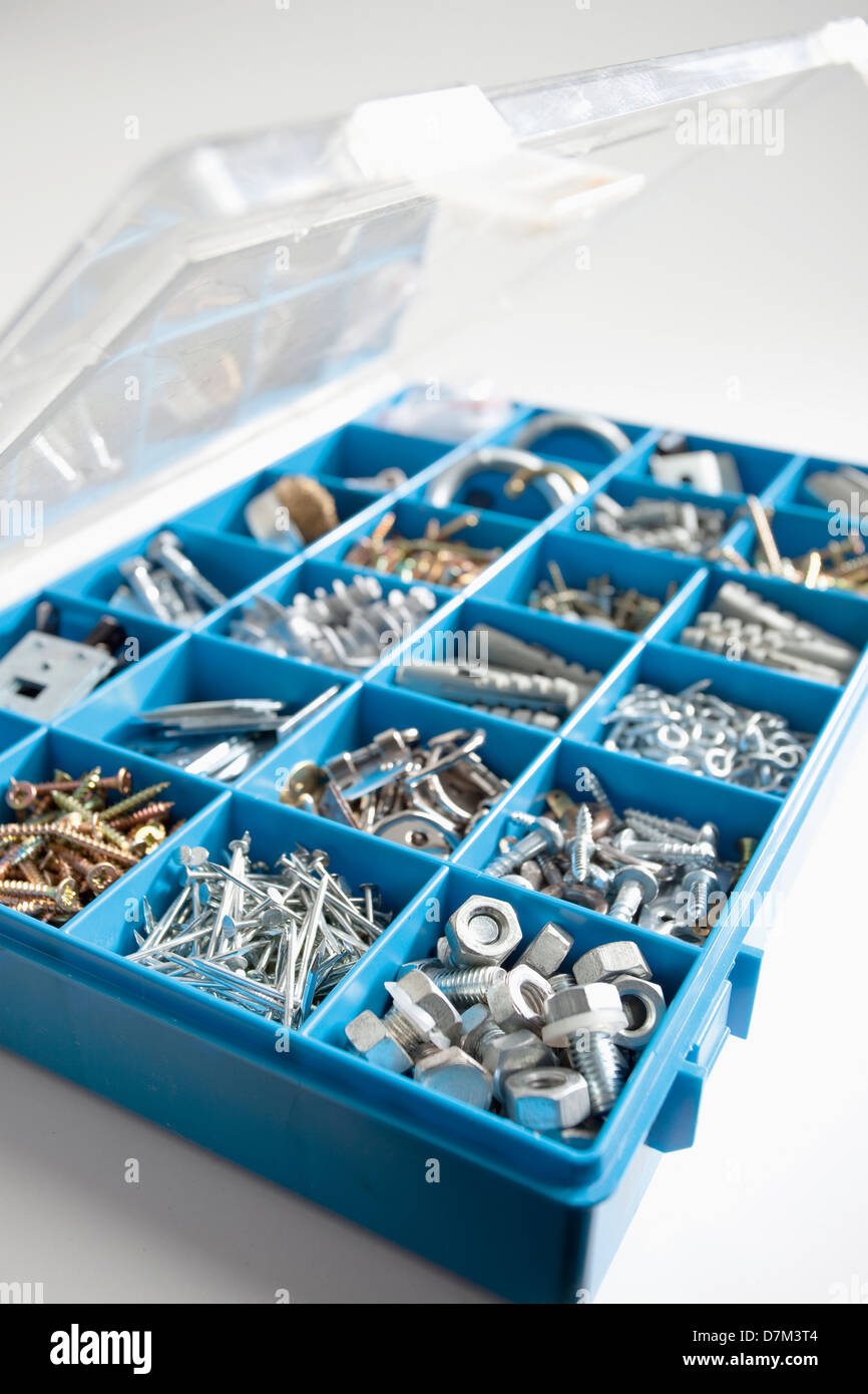 Hardware box on white background, close up Stock Photo Alamy