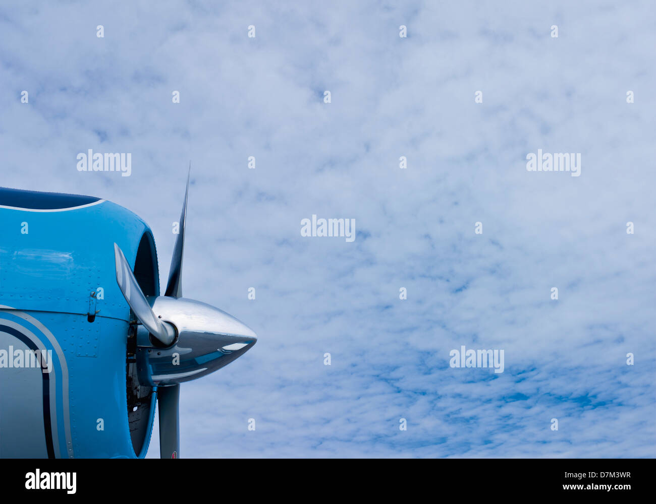 Germany, Airplane propeller against cloudy sky Stock Photo - Alamy