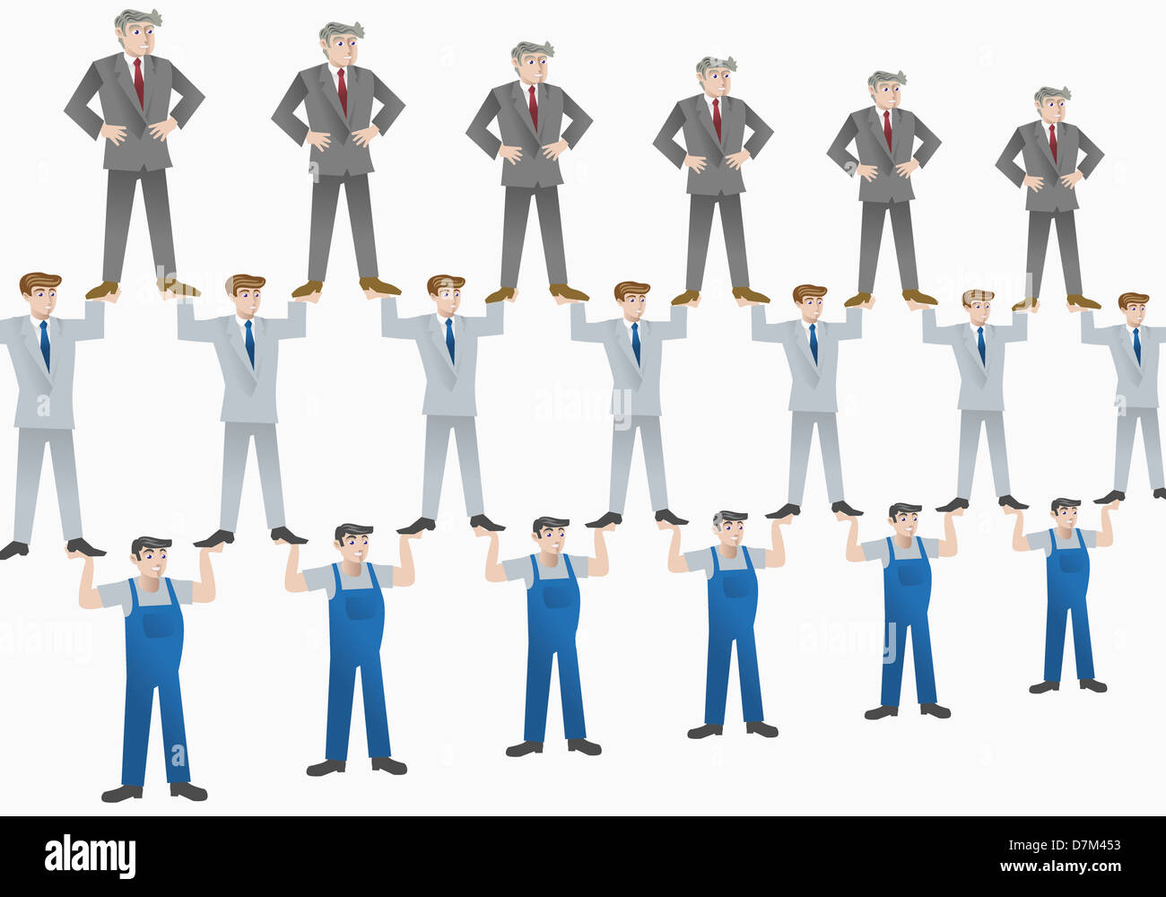 Hierarchy in company against white background Stock Photo