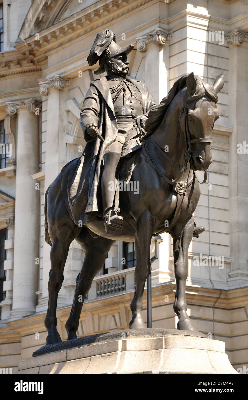 London, England, UK. Statue (by Adrian Jones, 1905) of Prince George, 2nd Duke of Cambridge (1819-1904) in Whitehall. Stock Photo