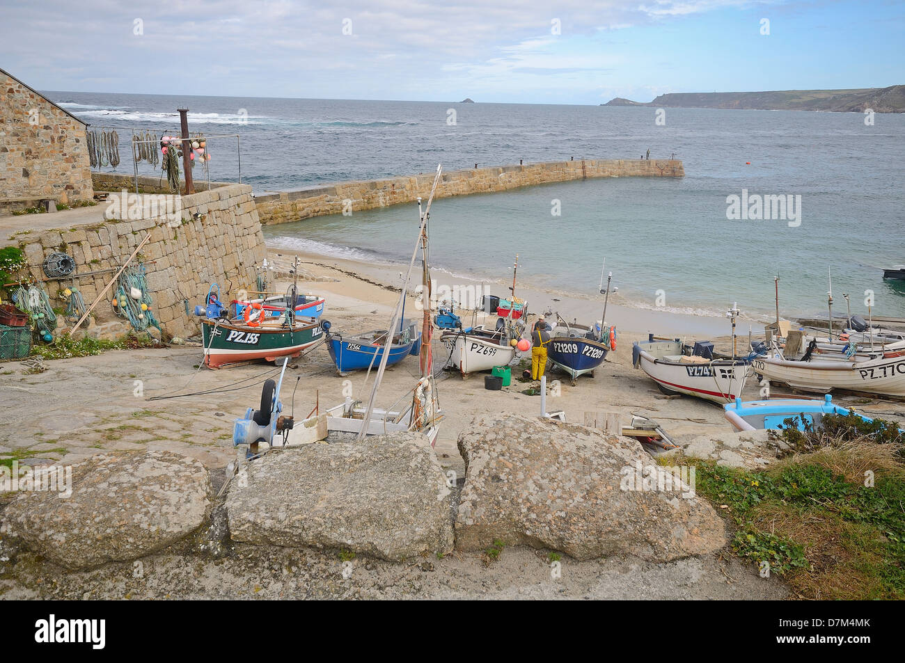 Fishing Boats at Sennen Cove Stock Photo - Alamy
