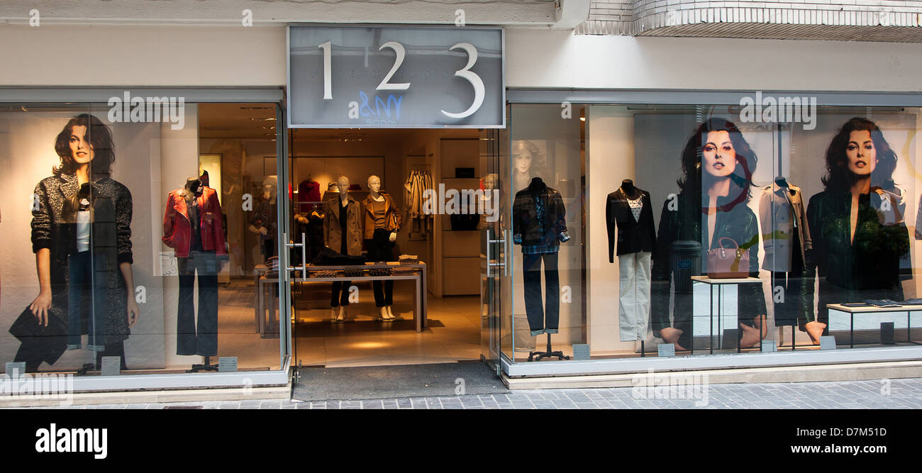 Modern shop front of the 123 store chain in Oostende Stock Photo - Alamy