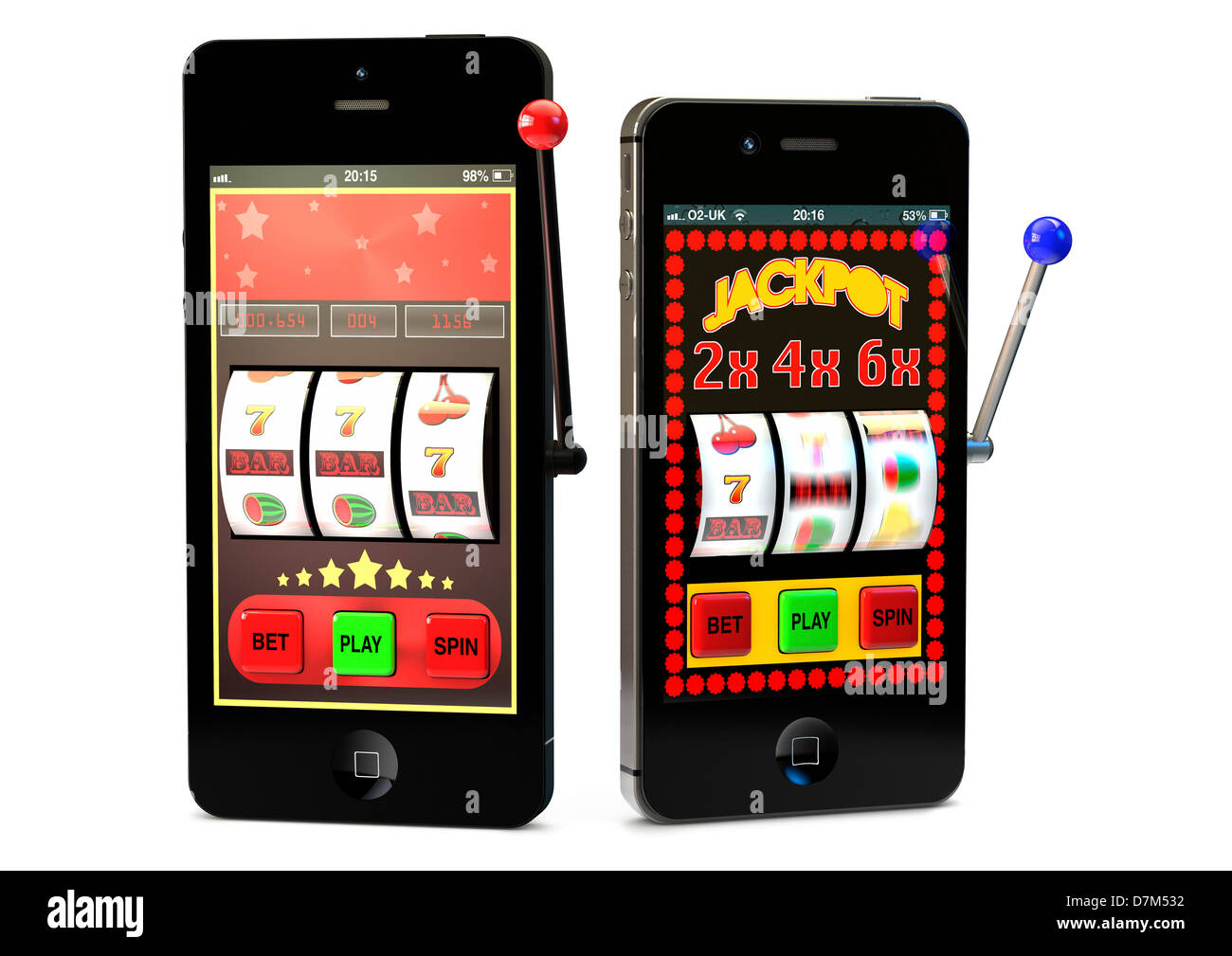 Online Gambling using smartphones Stock Photo