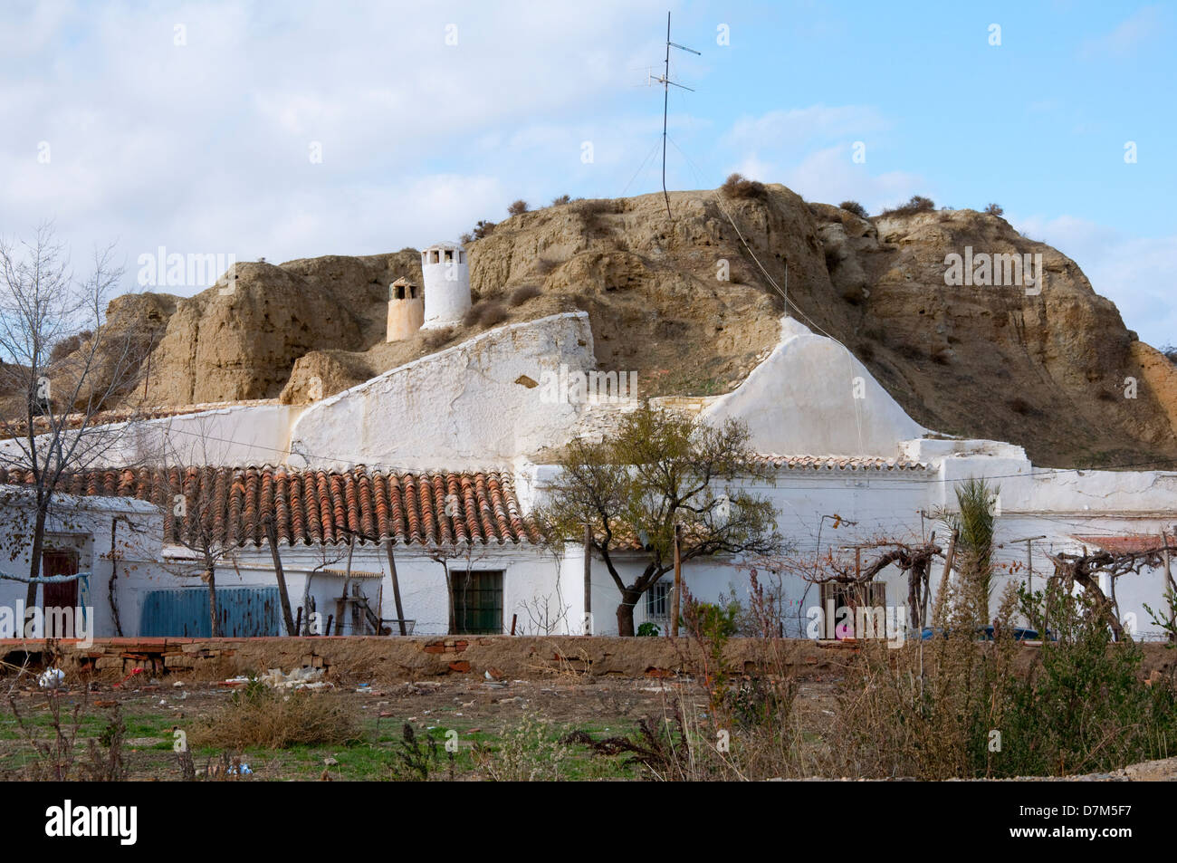 Troglodyte cave dwellings in the city of Guadix, Granada, Spain. Stock Photo