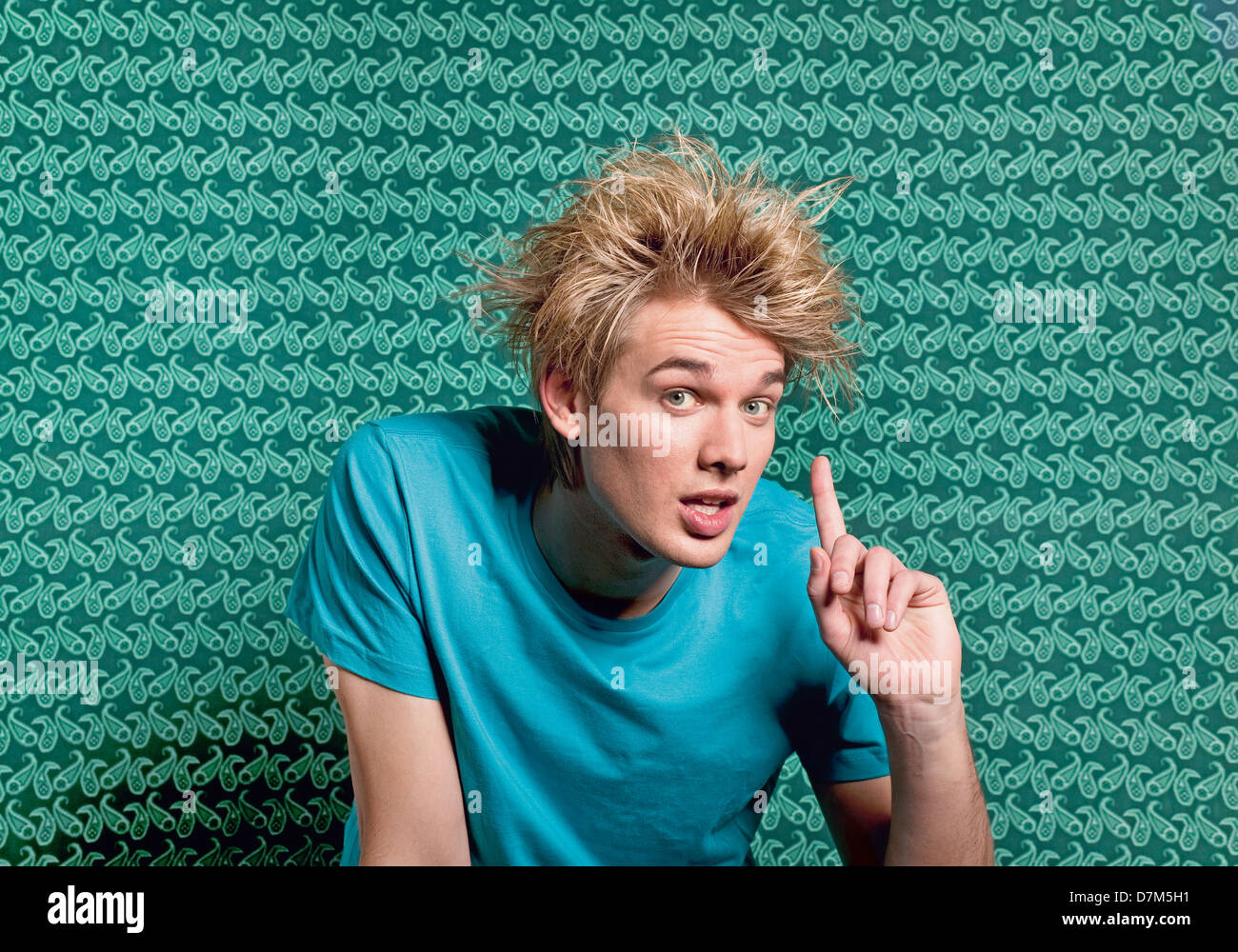 With raised index finger hi-res stock photography and images - Alamy