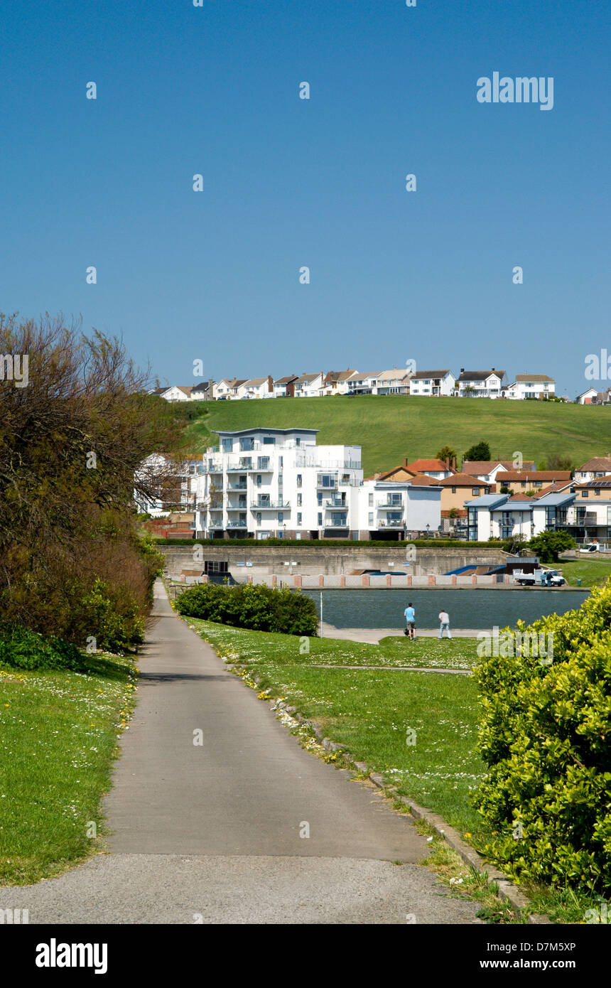 Lake and park, cold knap, barry, vale of glamorgan, south wales, uk Stock Photo