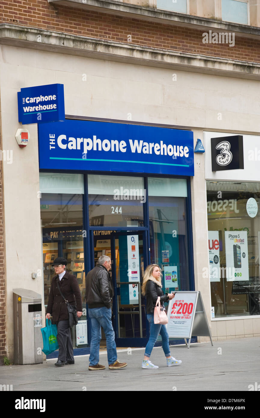 THE CARPHONE WAREHOUSE high street shop in Exeter Devon England UK
