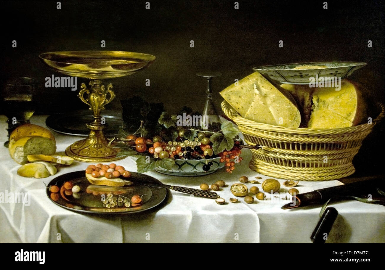 Still Life of a Banquet Pice, Pieter Claesz,1623  Museum Netherlands Stock Photo