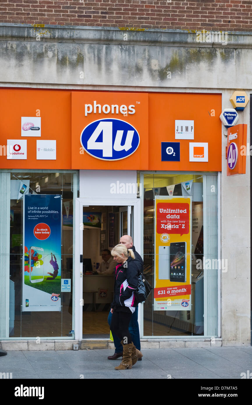 PHONE 4U store on high street in city centre of Exeter Devon England UK Stock Photo