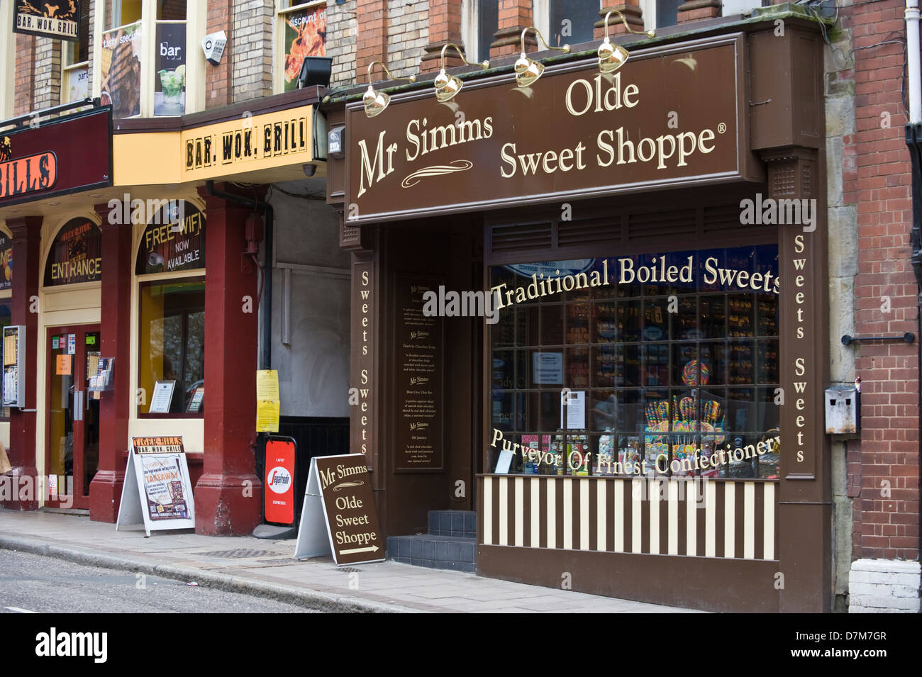 MR SIMMS OLDE SWEET SHOPPE on side street in city centre of Exeter