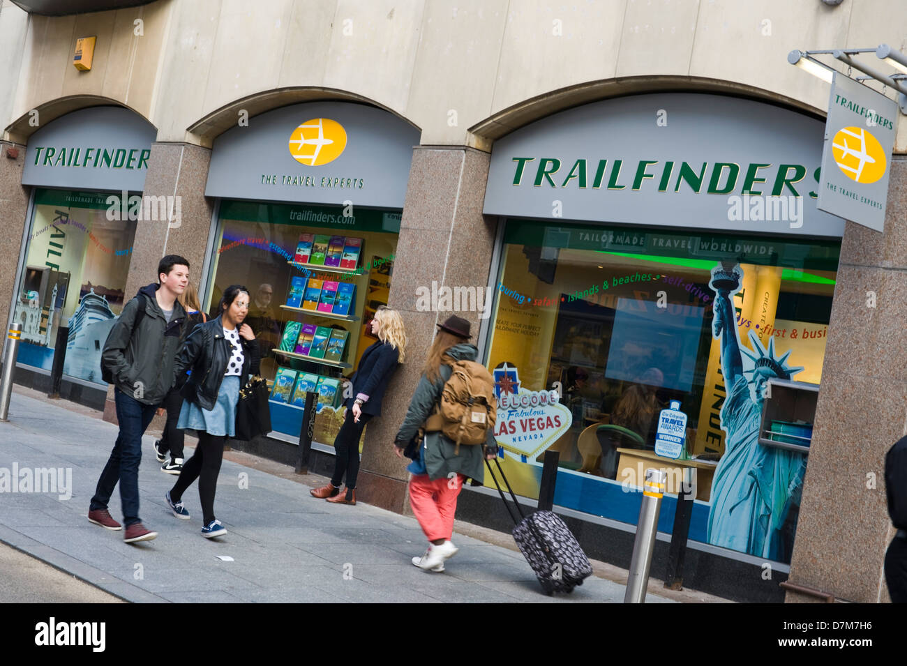 TRAILFINDERS travel shop on high street in city centre of Exeter Devon