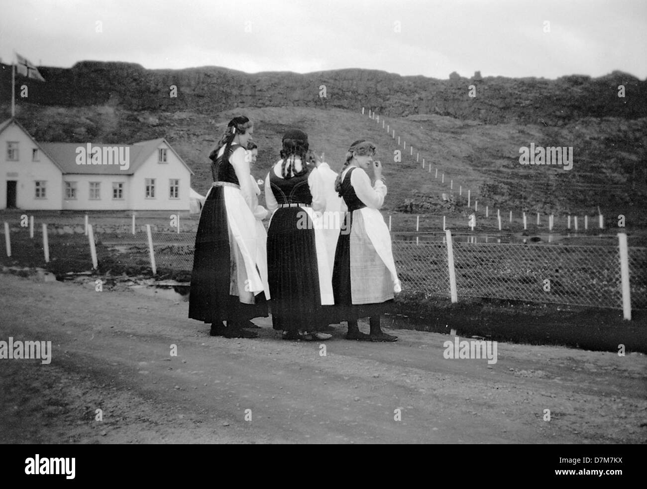 Women at Thingvellir, Iceland Stock Photo