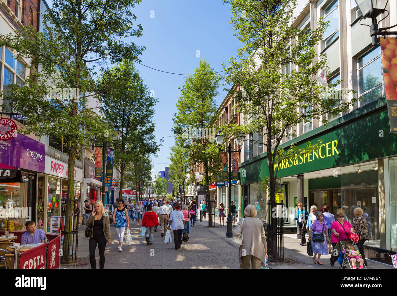 Shops on Baxter Gate in the town centre, Doncaster, South Yorkshire, England, UK Stock Photo