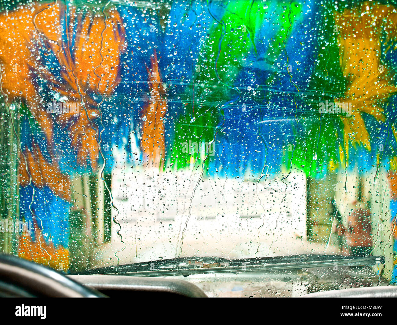 finished automotive car - washing Stock Photo