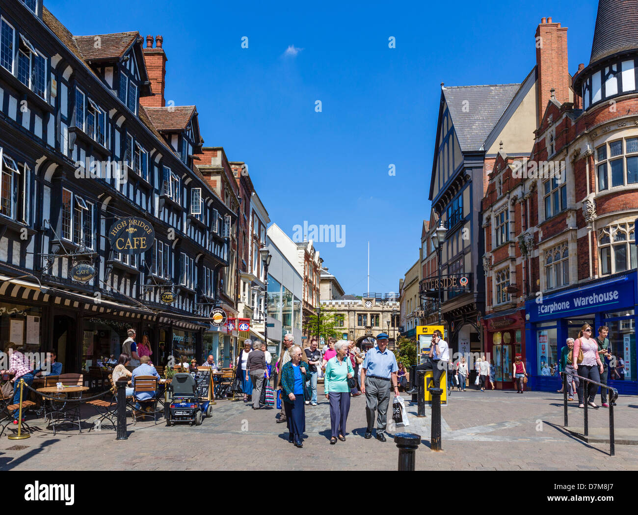 The High Street in the city centre, Lincoln, Lincolnshire, East Midlands, England, UK Stock Photo