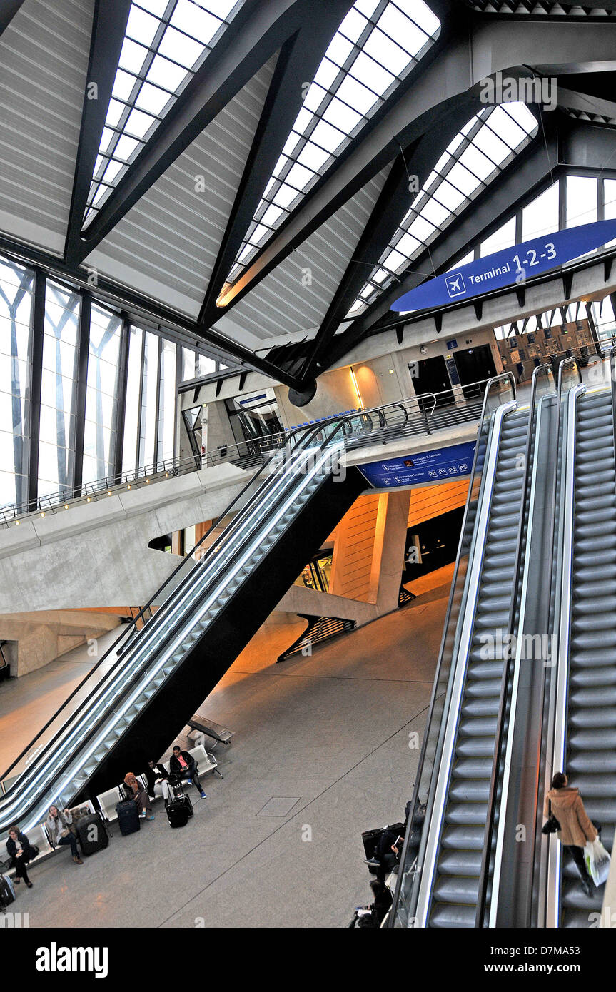 TGV railway station Lyon-Saint-Exupéry international airport Satolas Rhône Rhone-Alpes France Stock Photo