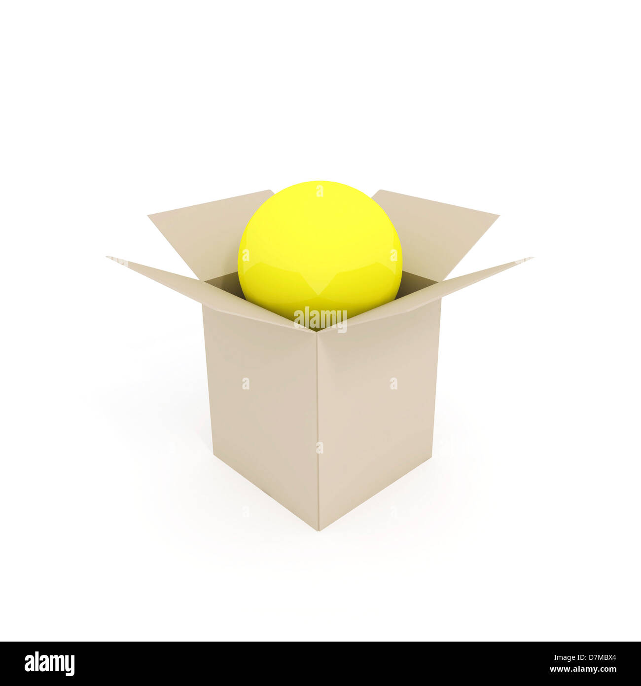 Ball in a box, artwork Stock Photo - Alamy
