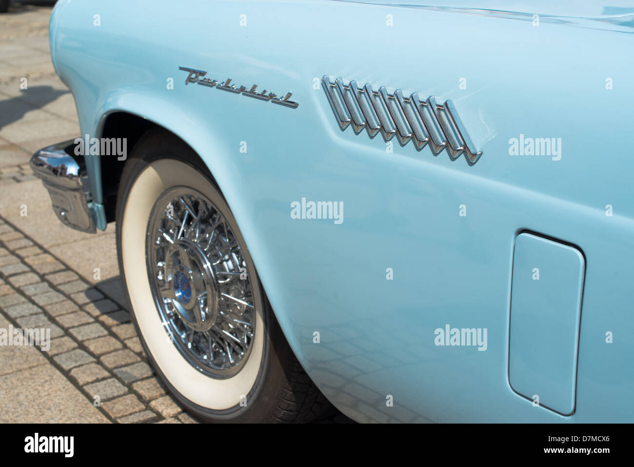 A Ford Thunderbird classic car is presented during the eMotionen show on the market square on May 5,2013 in Ludwigsburg, Germany Stock Photo