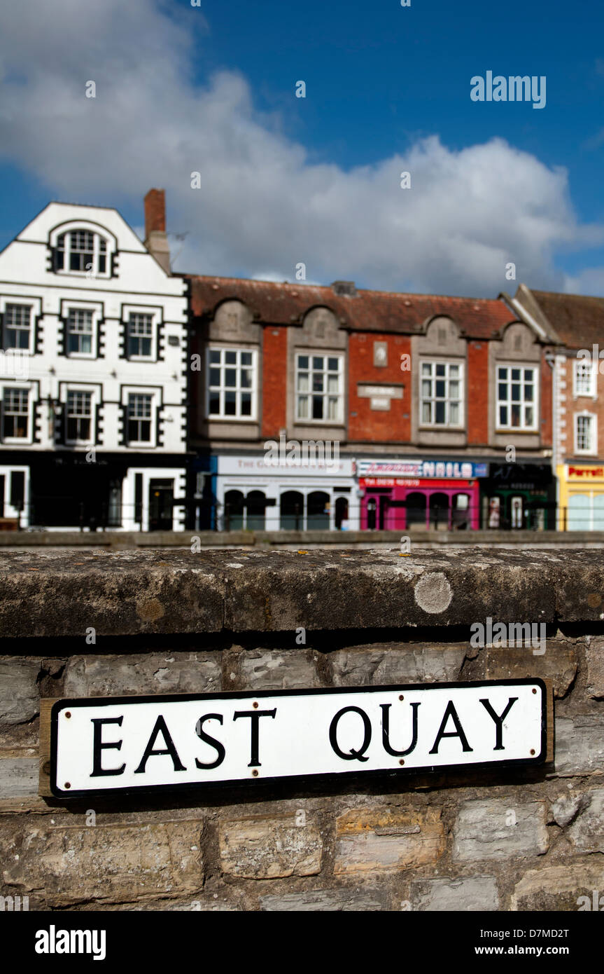 East Quay sign, Bridgwater, Somerset, England, UK Stock Photo