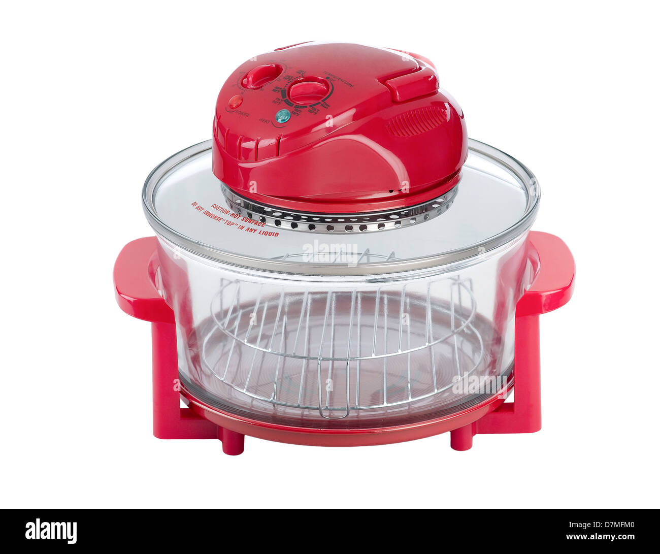 Empty red electric convection oven Stock Photo