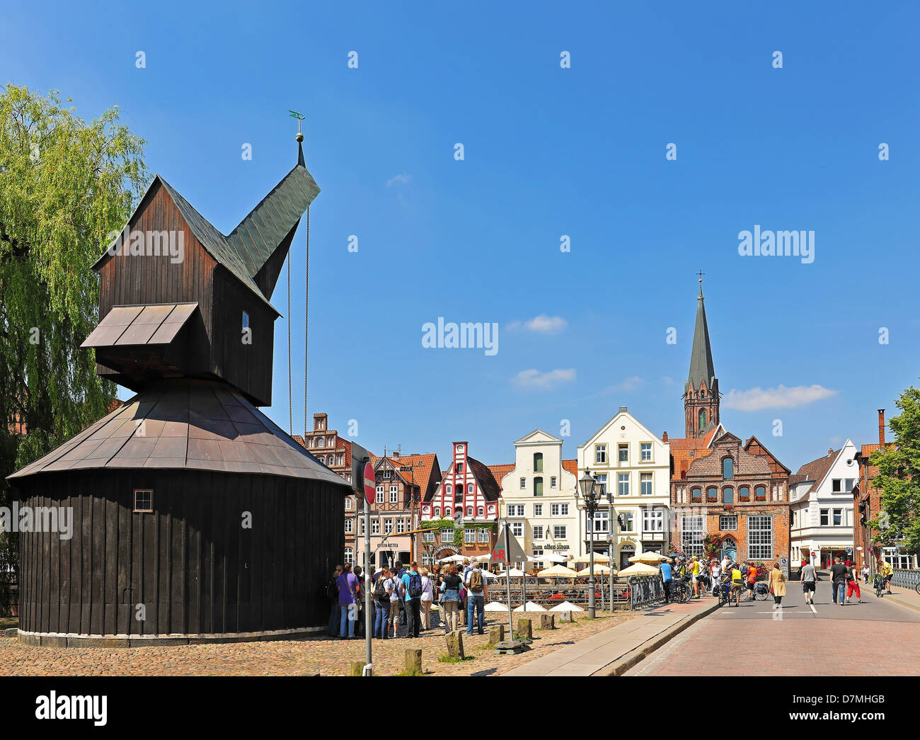 Stintmarkt, historical square at Lüneburg, Lueneburg, Lower Saxony, Germany Stock Photo