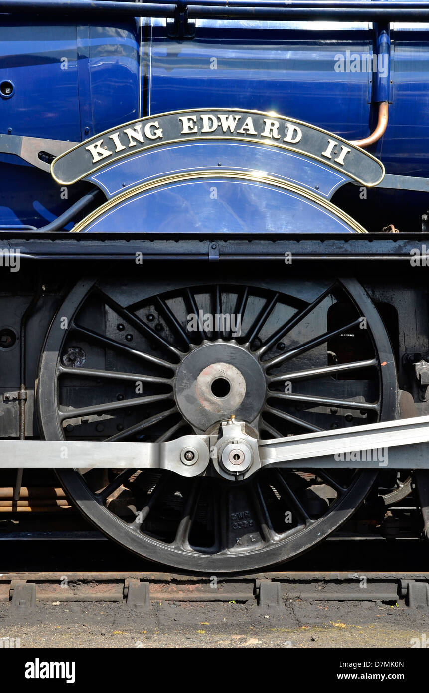 GWR King class engine No. 6023 King Edward II at its home depot, Didcot Railway Centre. Stock Photo