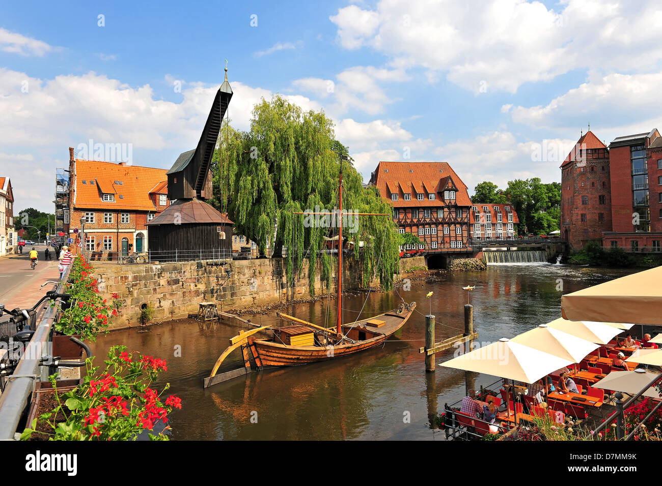 The historical Stintmarkt in Lüneburg, Lueneburg, Lower Saxony, Germany Stock Photo