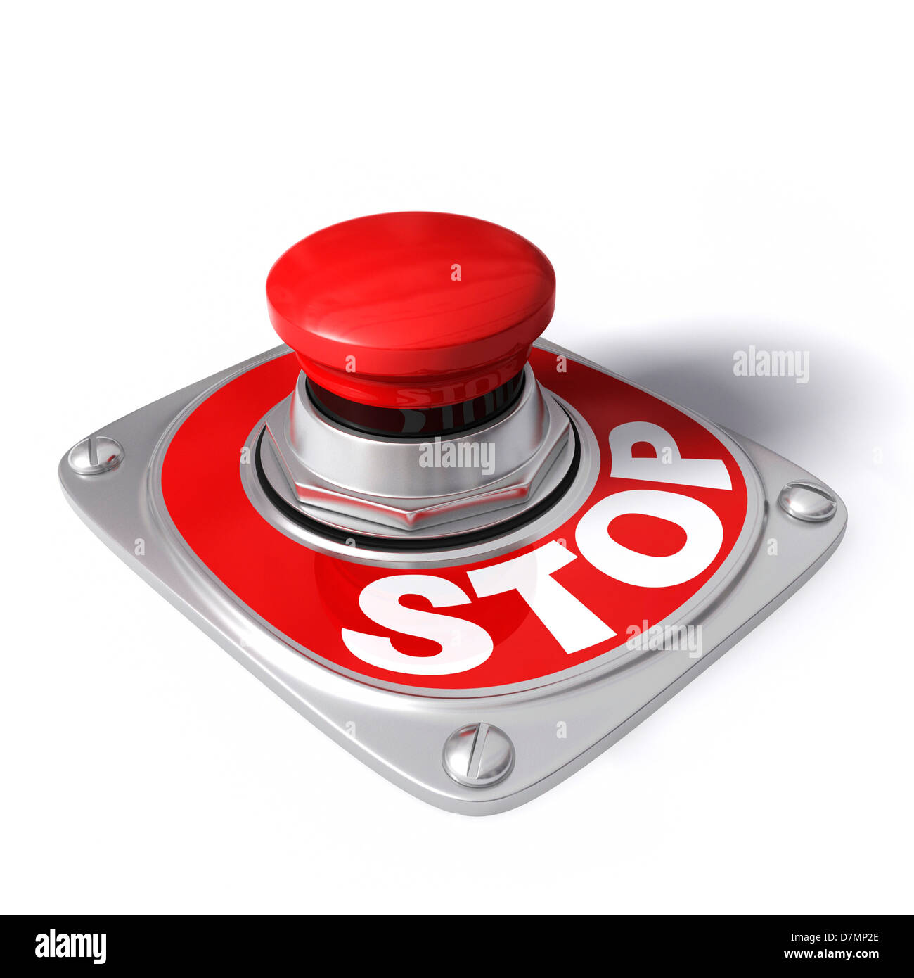 Stop button, artwork Stock Photo - Alamy