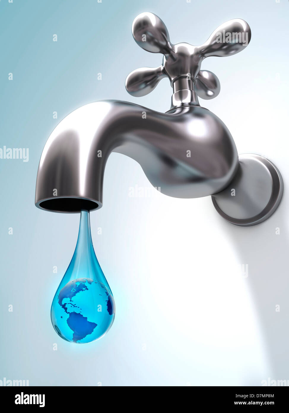 Global water shortage, conceptual artwork Stock Photo
