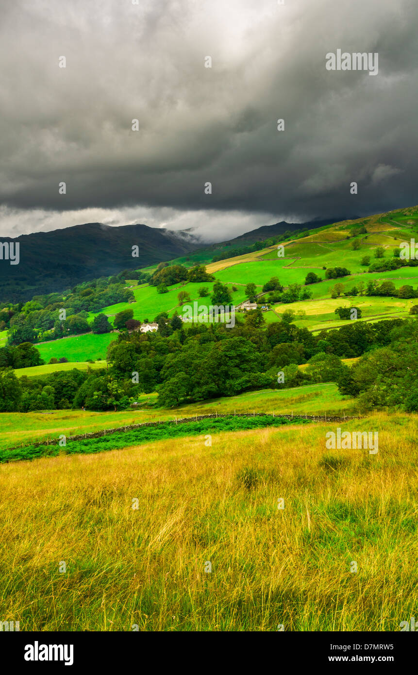 View from Wansfell towards Heron Pike in the Lake District, Ambleside, Cumbria, England. Stock Photo