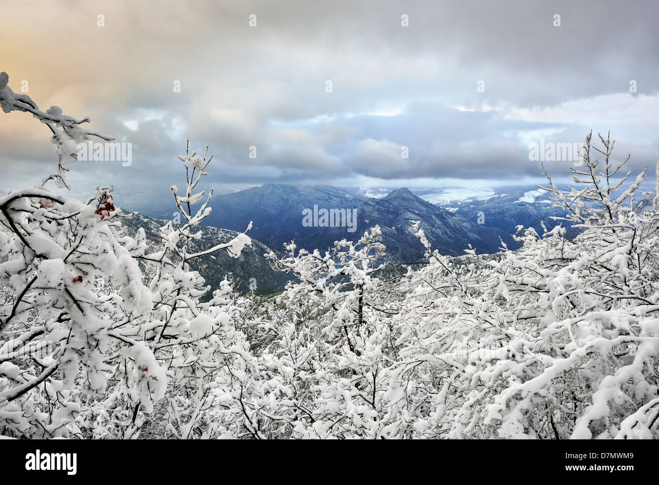 winter mountains landscape from Macedonia Stock Photo