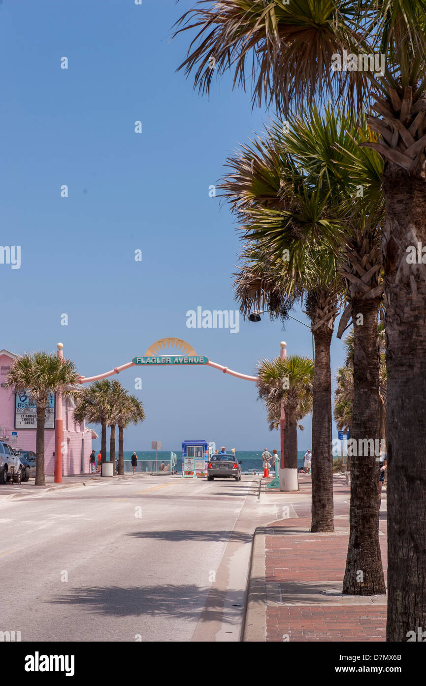 Usa Florida New Smyrna Beach Flagler Avenue Beach Entrance Stock Photo Alamy