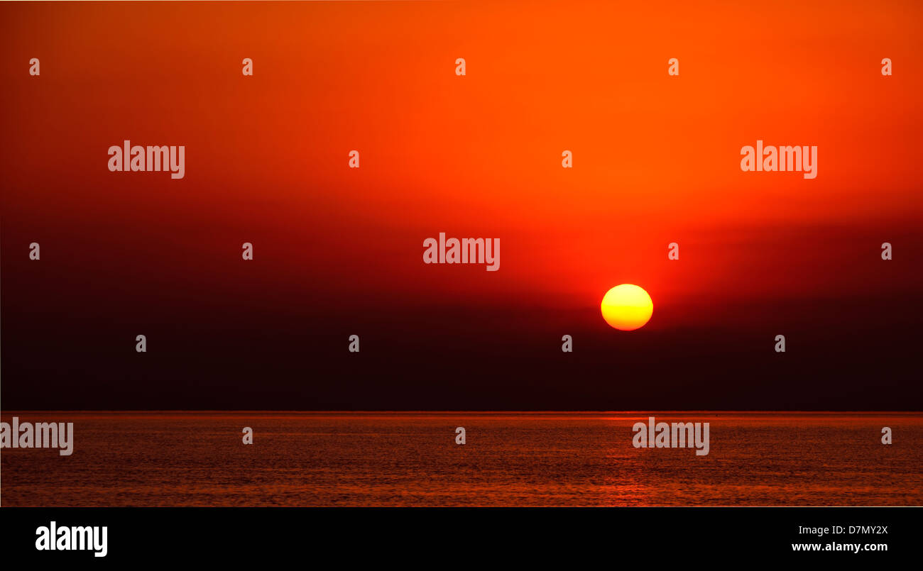 Sunset on the sea Stock Photo