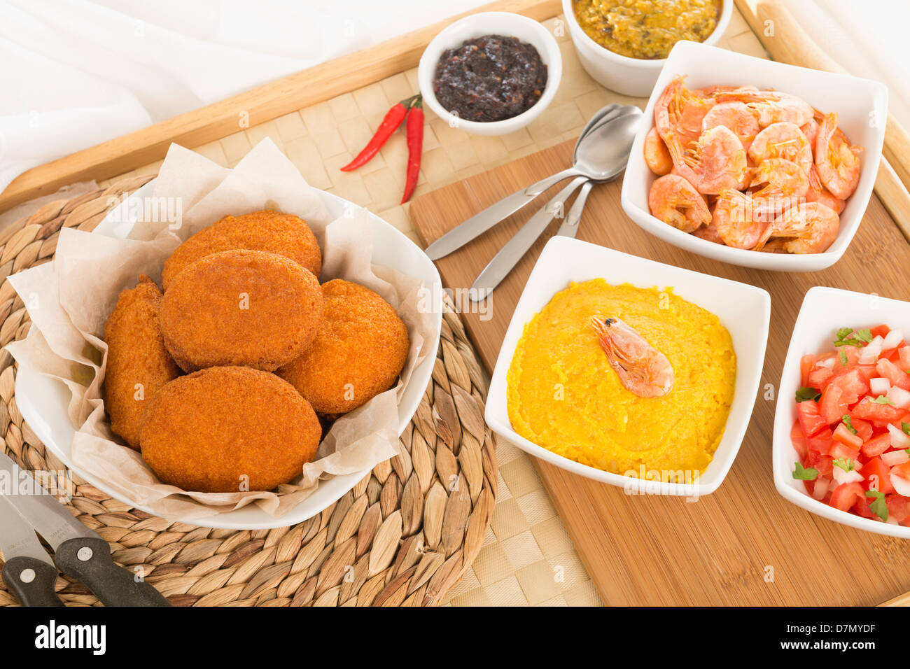 Acaraje Brazilian fritters made with blackeyed peas served with