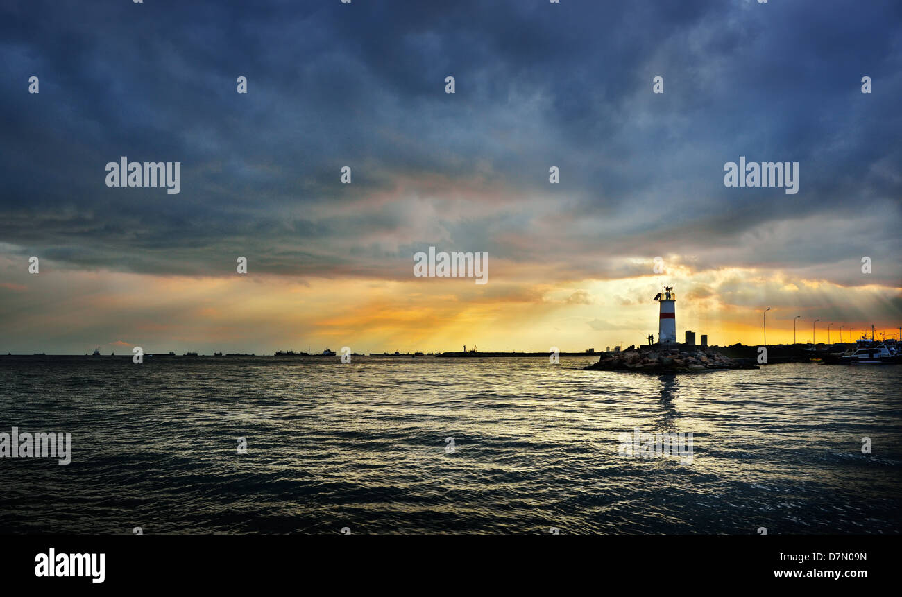 Lighthouse from Turkey on sunset Stock Photo