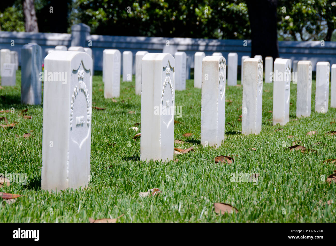 Louisiana, Baton Rouge. National Cemetery, established in 1867 Stock ...