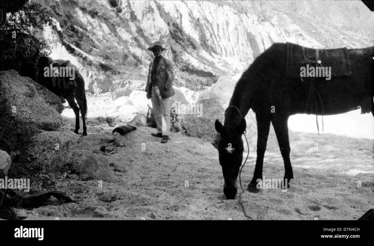 A historical image of paleontologists Elmer Riggs and Felipe Mendez ...